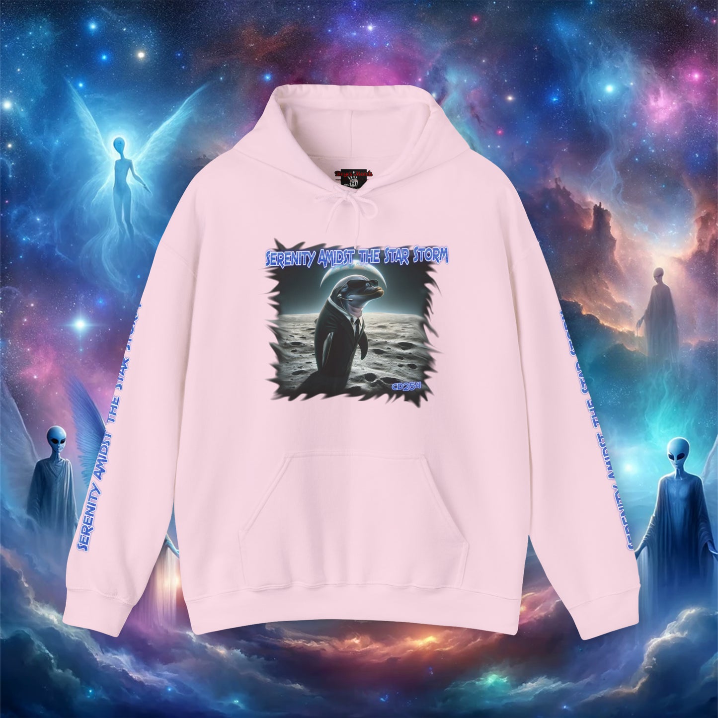 Galactic Guardian: Serenity Amidst the Star Storm - Unisex Heavy Blend™ Hooded Sweatshirt