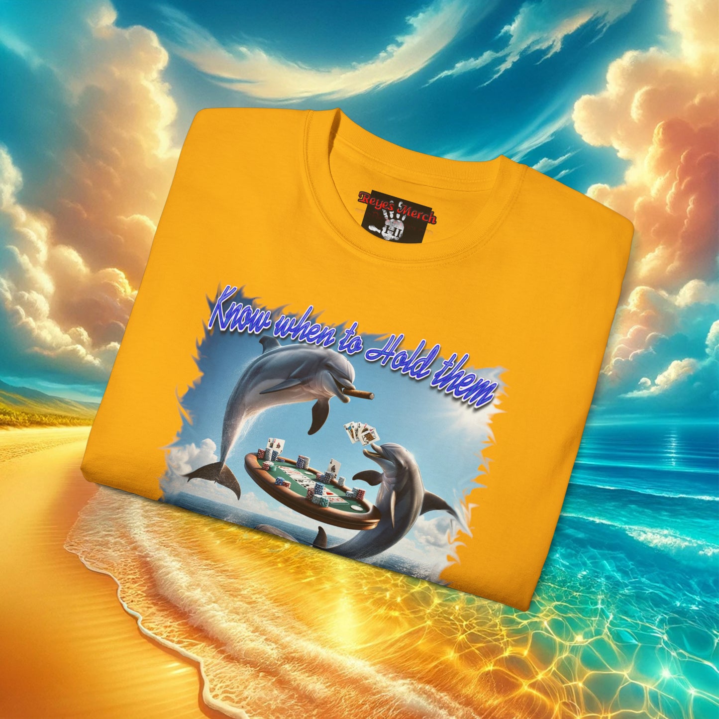 High Tide High Stakes: Playful Dolphins Poker Collection shirt - Unisex Ultra Cotton Tee