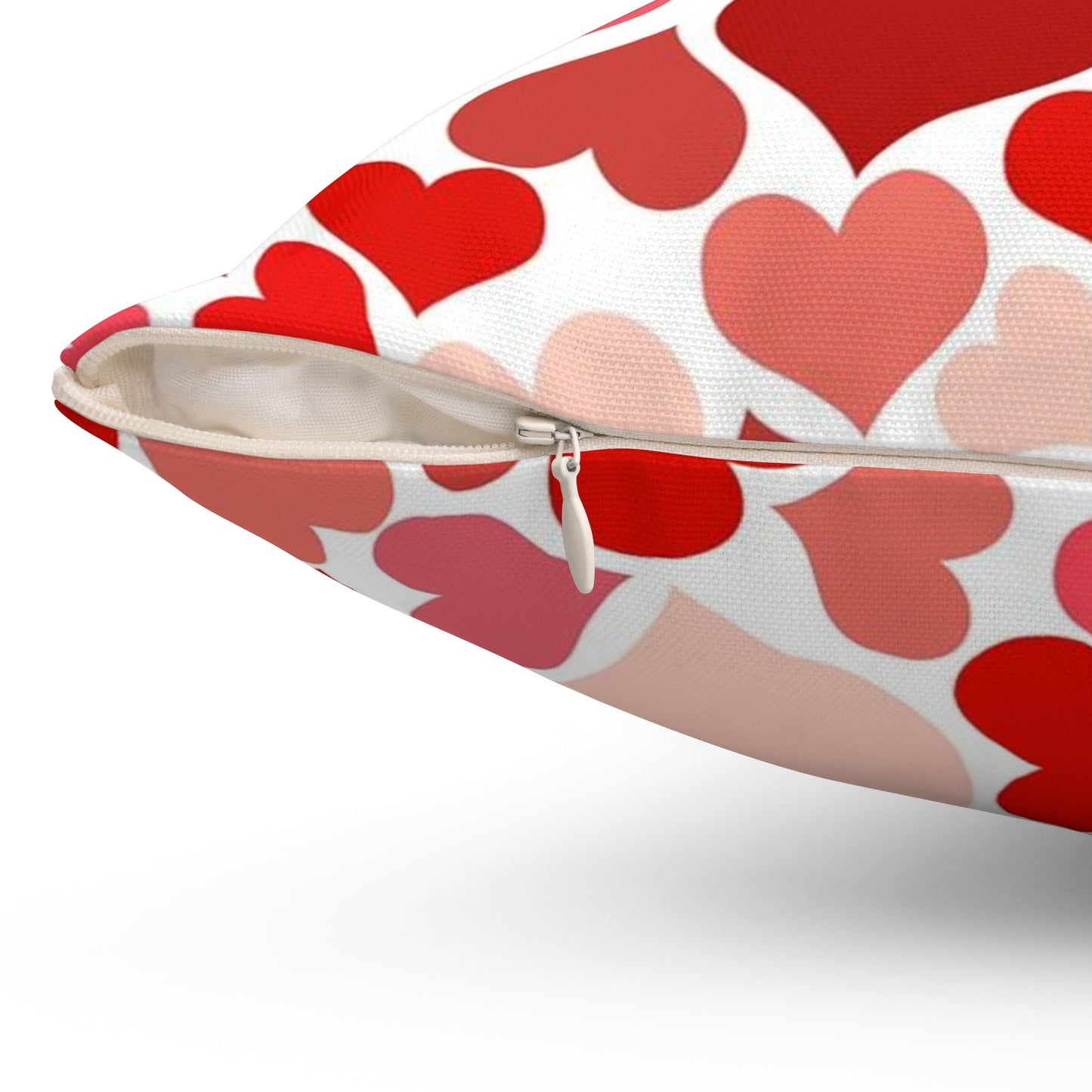 Valentines Heart Spun Polyester Square Throw Pillow