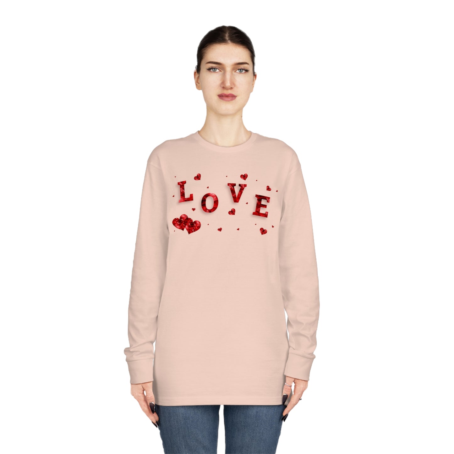 Love / Valentine's Day Long Sleeve Tee / Cute Valentines Day Shirt / Heart Shirt / Valentines Day Shirts For Women / Heart T-shirt