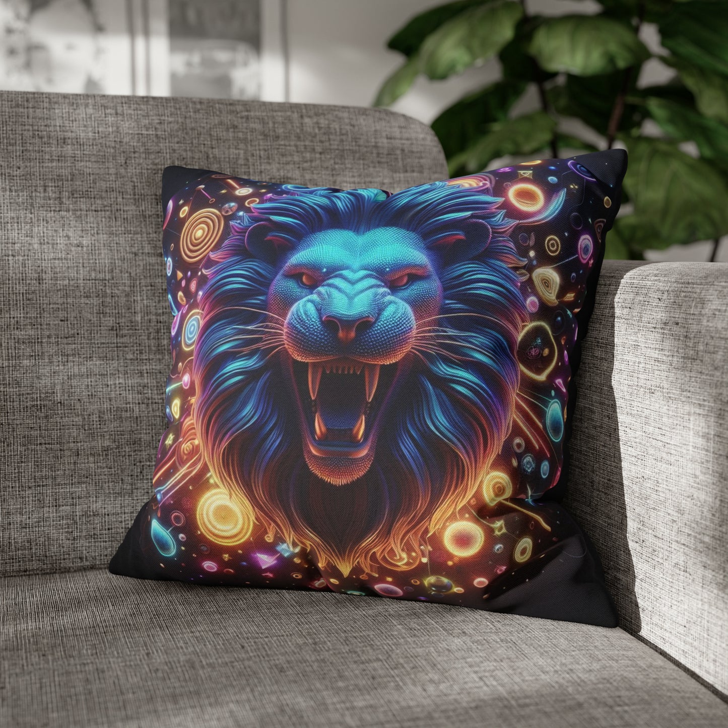 The lions Roar - Spun Polyester Square Pillow Case