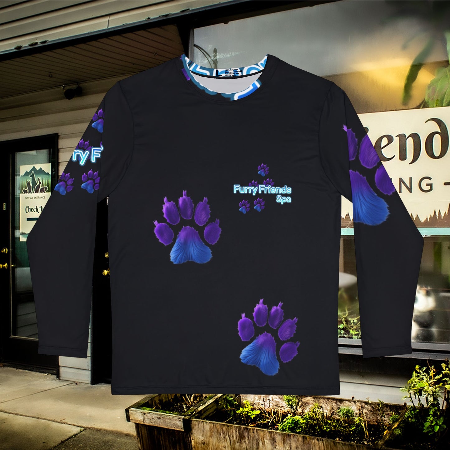 Custom Company Pet Groomers Long Sleeve Shirt 100% polyester (AOP)