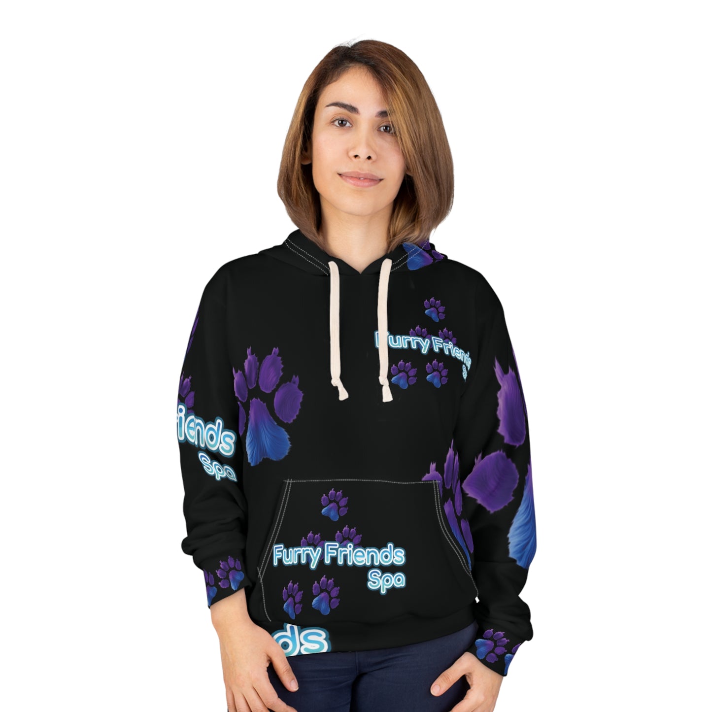 Custom Company Pet Groomers Pullover Hoodie (AOP)