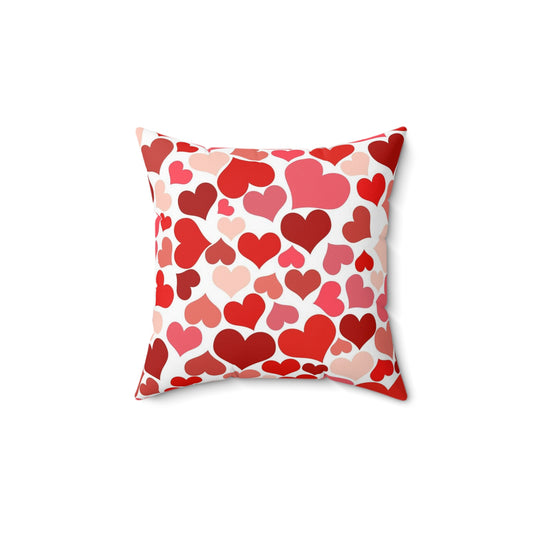 Valentines Heart Spun Polyester Square Throw Pillow