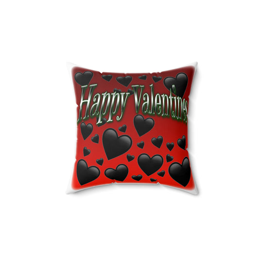 Happy Valentines Spun Polyester Square Throw Pillow