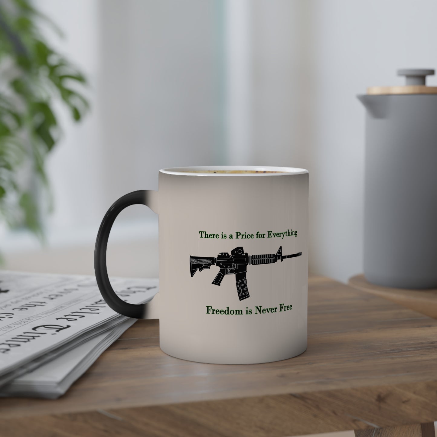 Freedom in Never Free Color-Changing Mug, 11oz