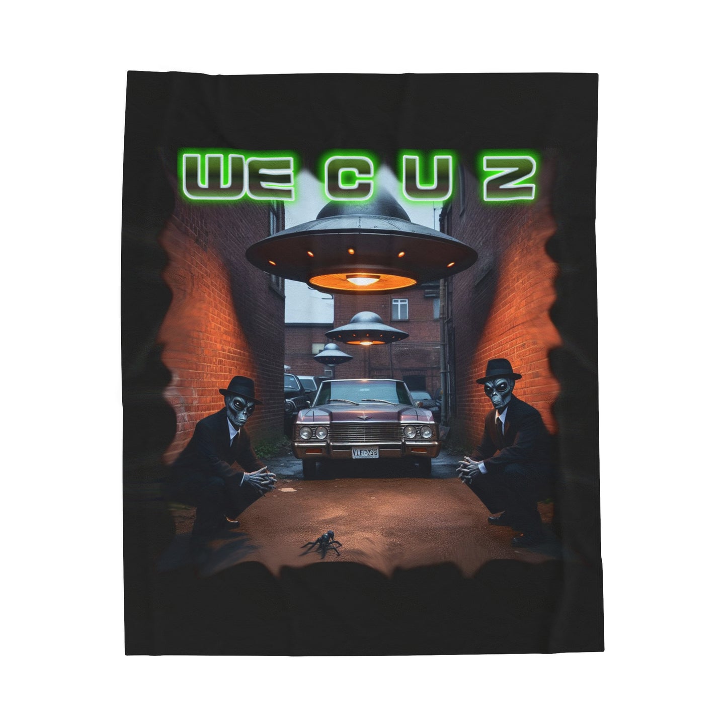 G Aliens " We C U 2" - Velveteen Plush Blanket