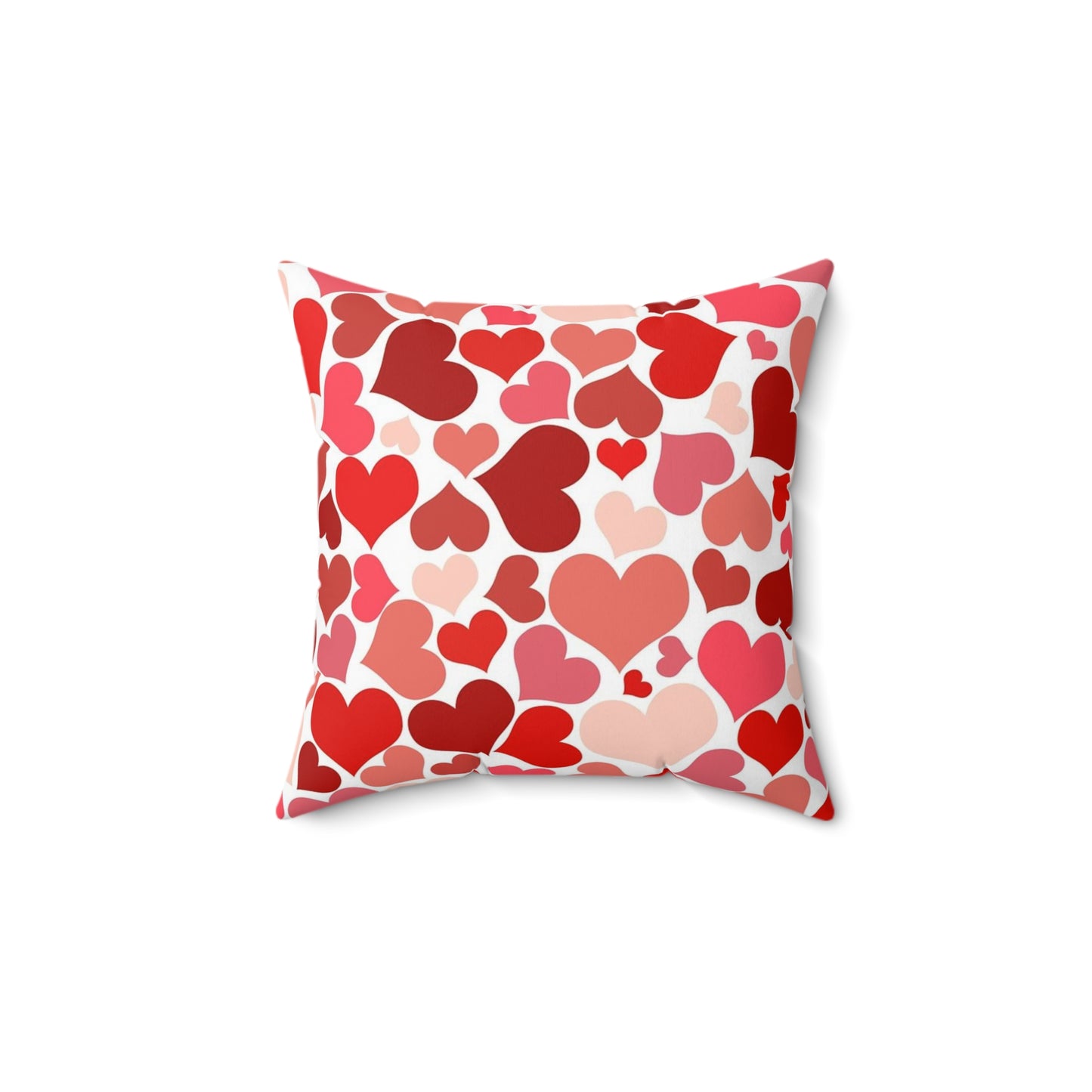 Valentines Heart Spun Polyester Square Throw Pillow