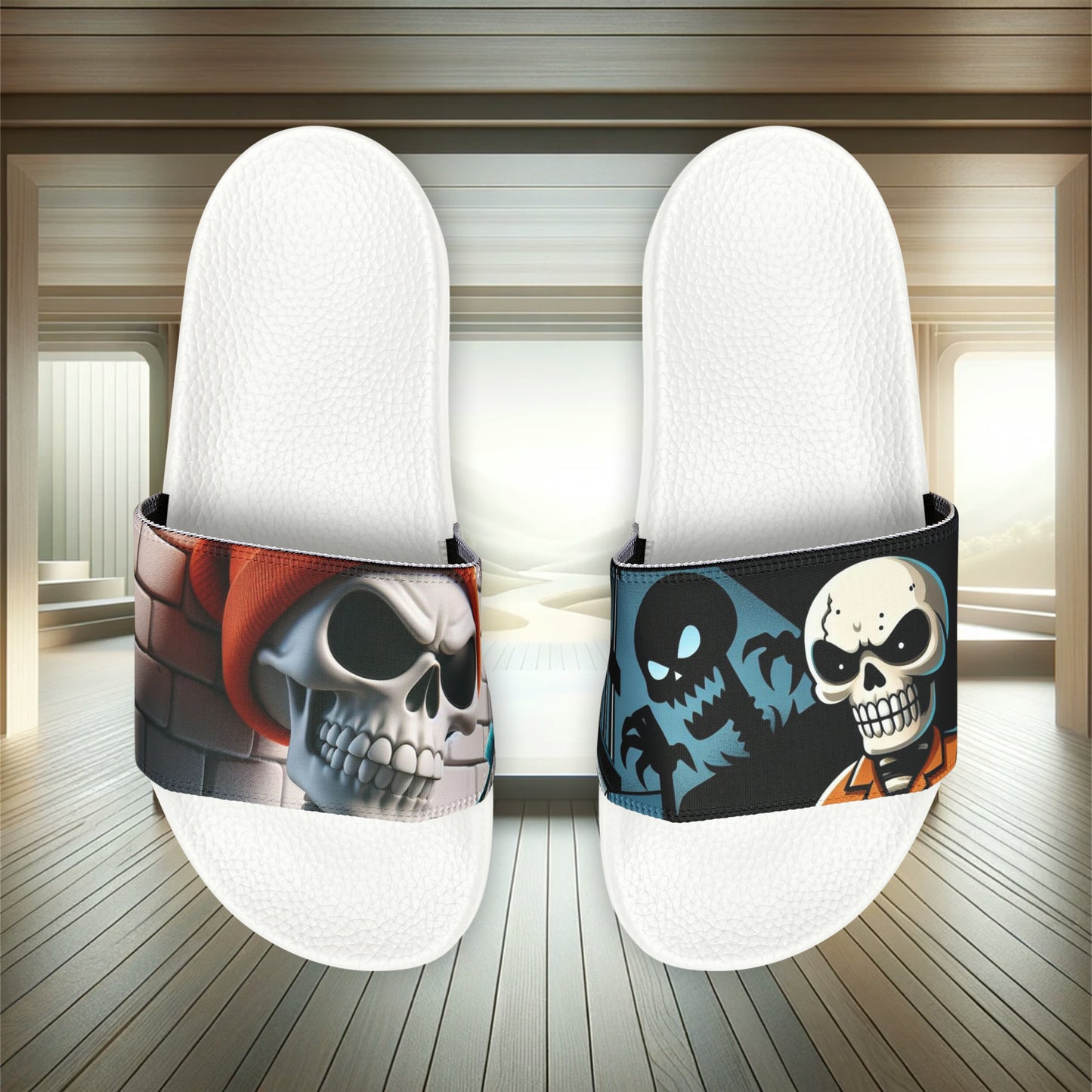 Skeleton don't play Down Bad - Men's PU Slide Sandals