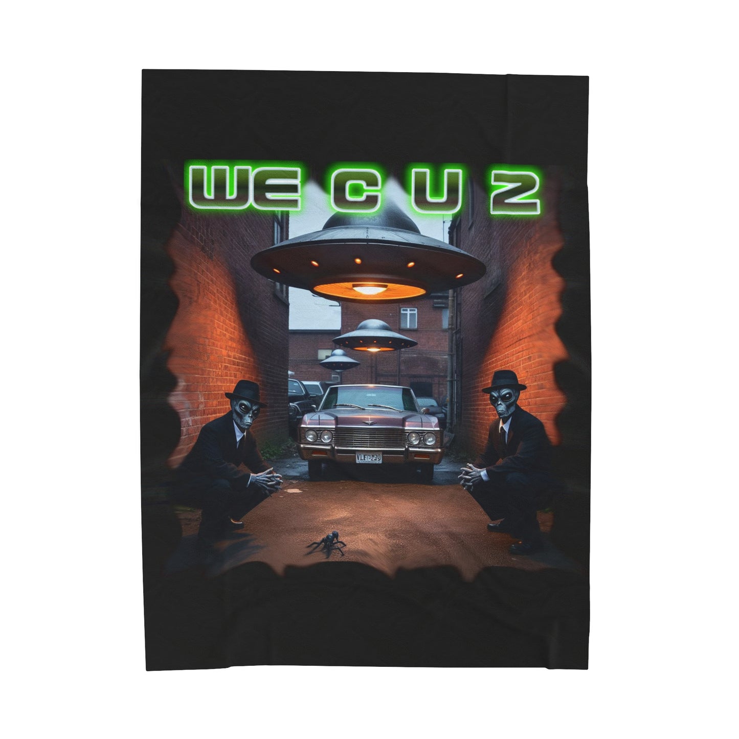 G Aliens " We C U 2" - Velveteen Plush Blanket