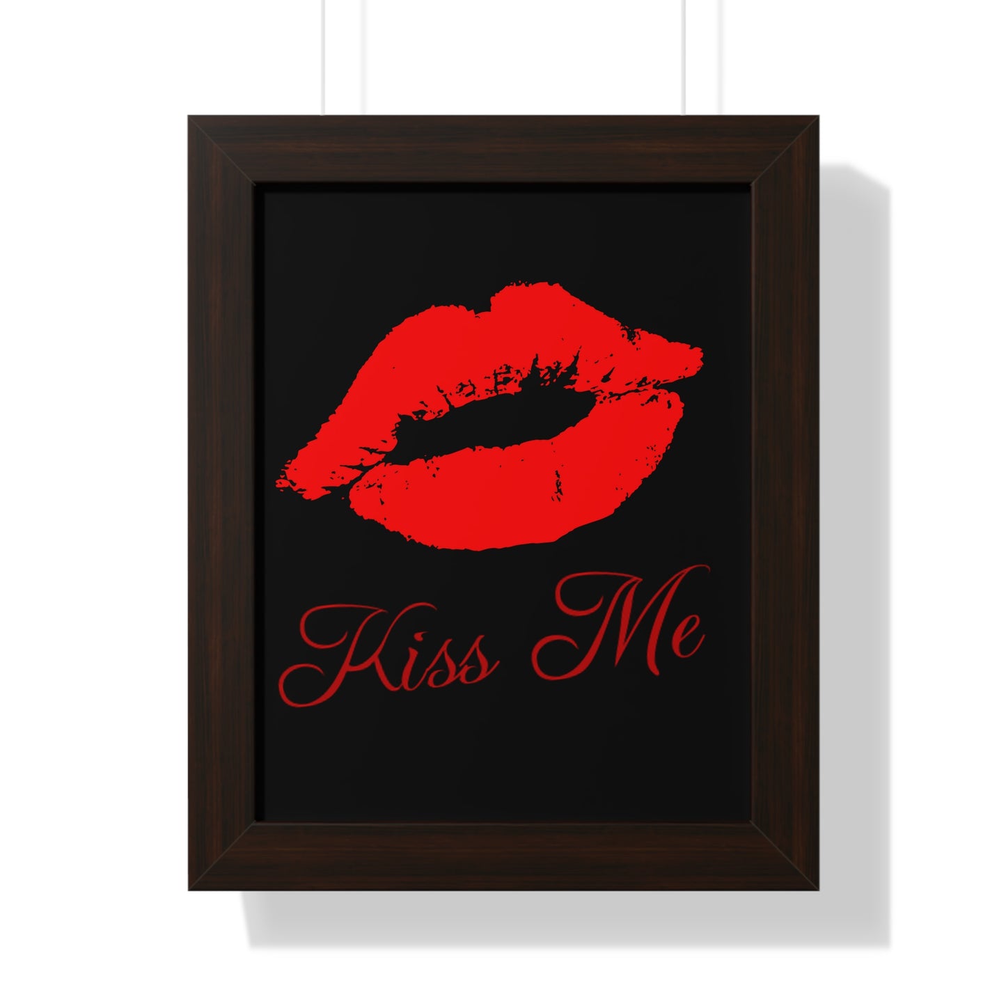 Black Kiss Me Poster Framed Vertical Poster