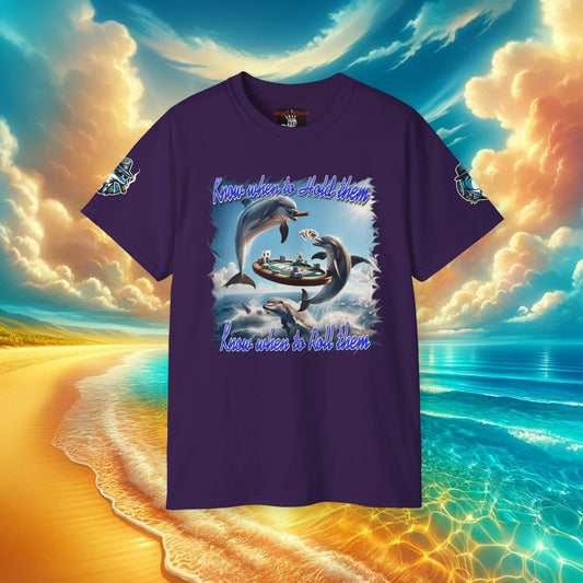 High Tide High Stakes: Playful Dolphins Poker Collection shirt - Unisex Ultra Cotton Tee