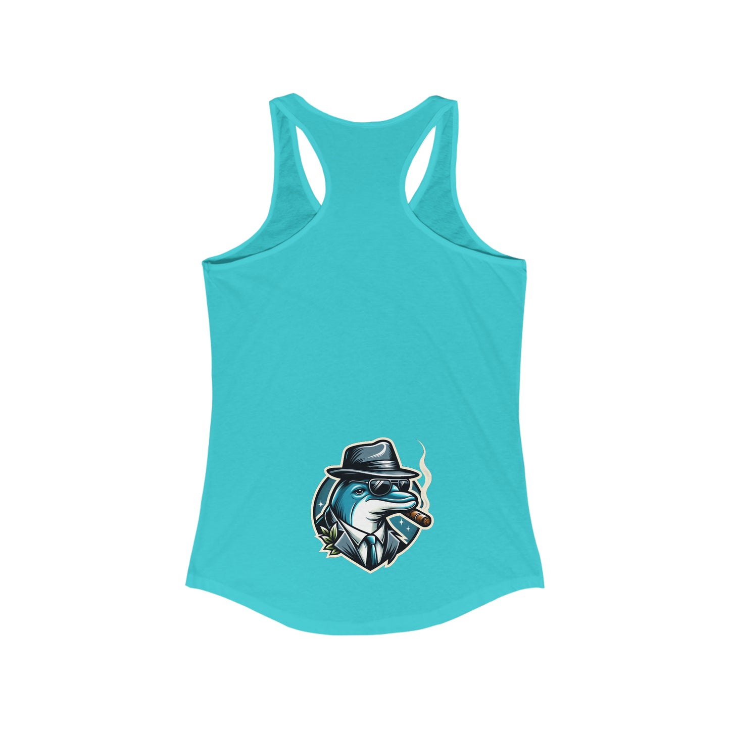 High Tide High Stakes: Playful Dolphins Poker Collection - Women's Ideal Racerback Tank