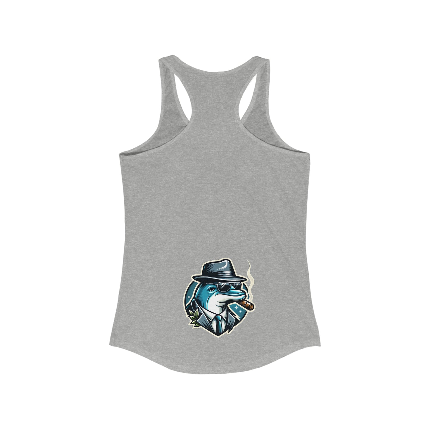 High Tide High Stakes: Playful Dolphins Poker Collection - Women's Ideal Racerback Tank