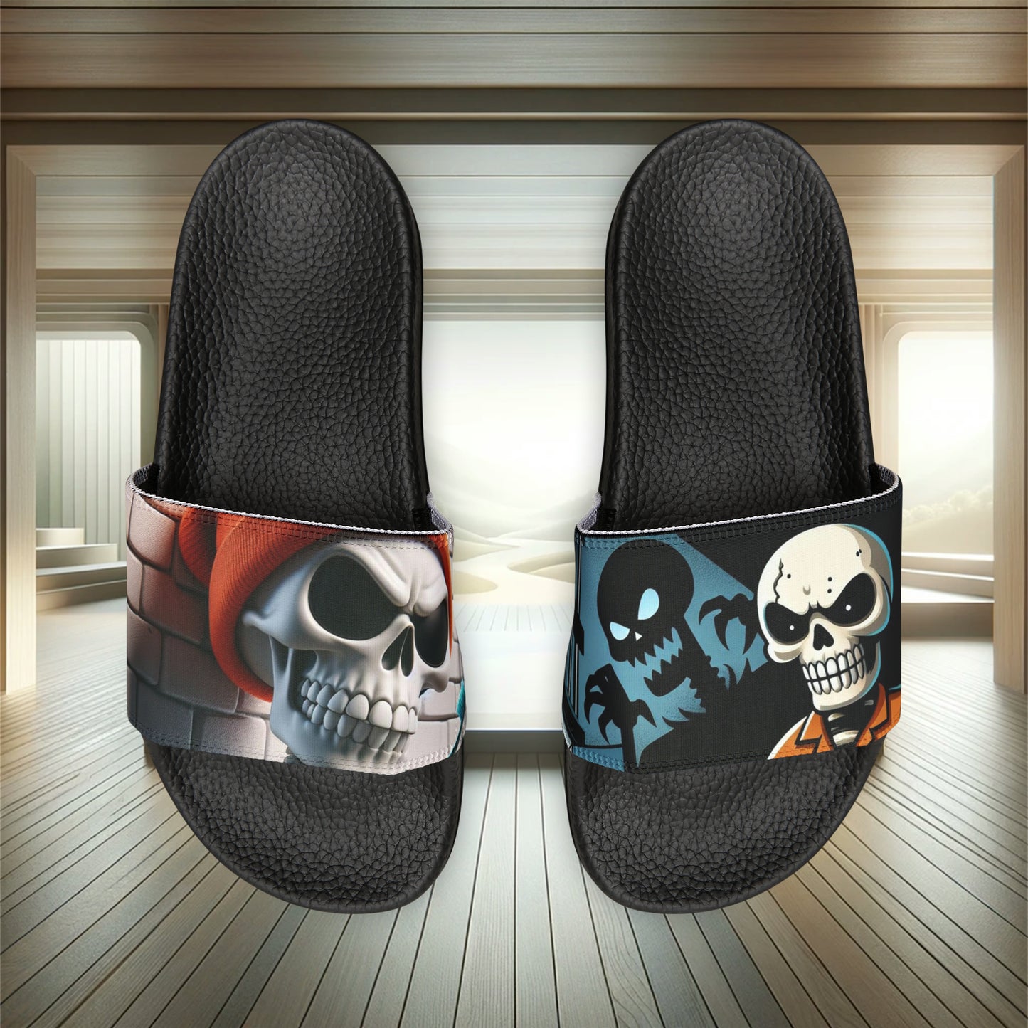 Skeleton don't play Down Bad - Men's PU Slide Sandals